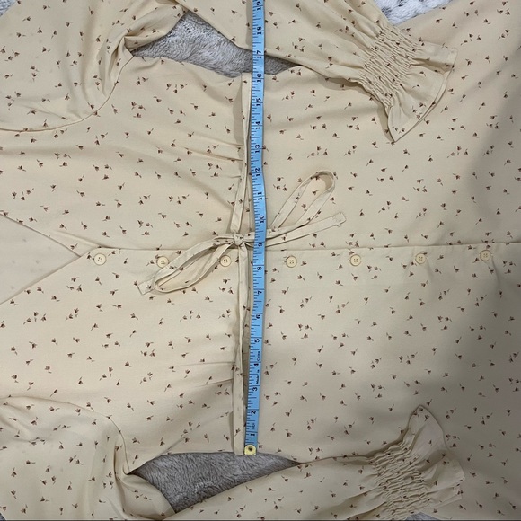 🌟HP🌟OvrSzd XS Oak+Fort Crème Floral Print Prairie Style Long Sleeve Maxi Dress - Picture 11 of 13